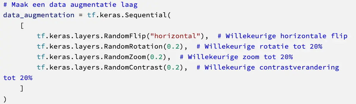 Schermafbeelding van code voor een laag met willekeurige databewerkingen.