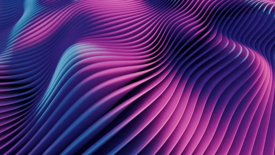 Abstract pattern of wavy pink and purple lines.