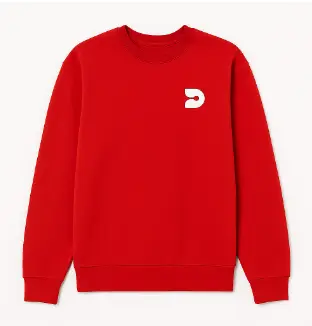 Uma camisola vermelha com o logótipo da Data Science Lab no peito.